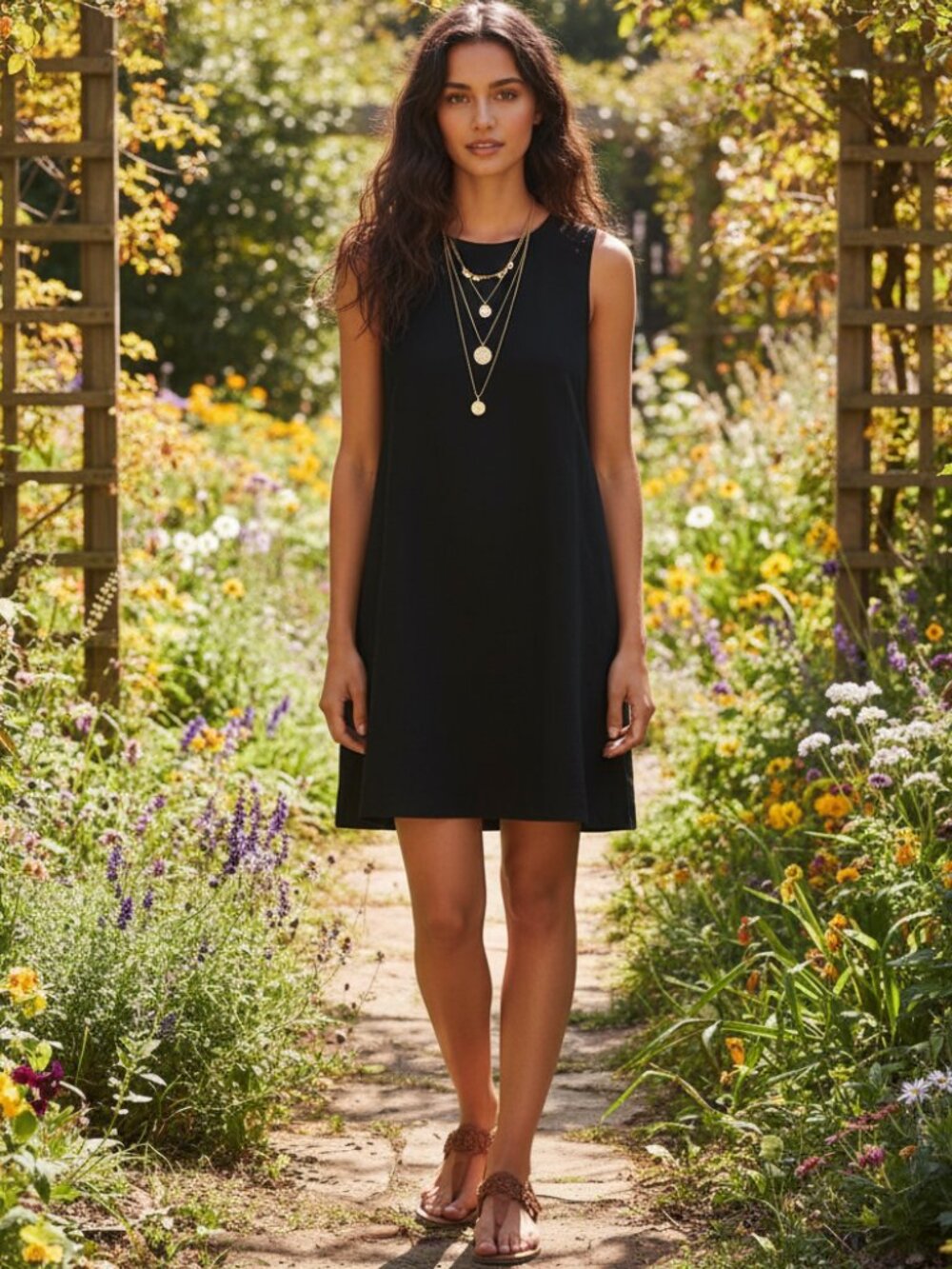 Theory 4 Black Lace Up Back Dress Sleeveless Linen Minimalist Edgy Punk Gothic